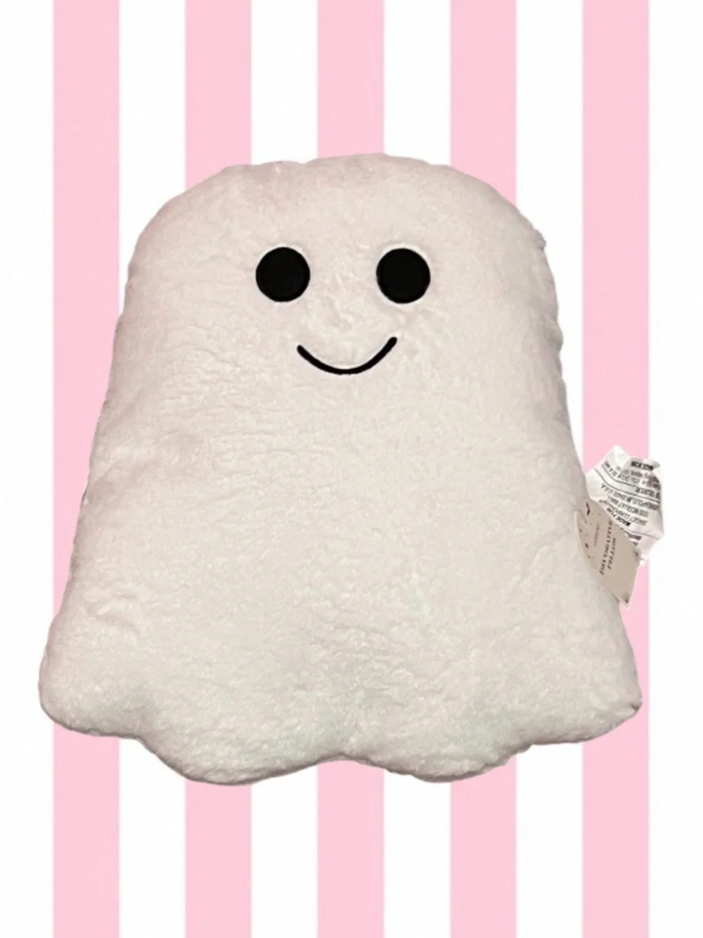 Plush Ghost Pillow - White Smiley Face